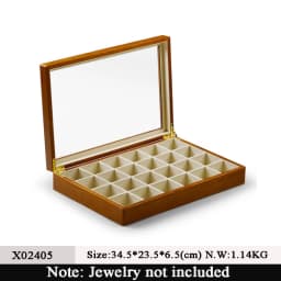 Oirlv Antique Wooden Jewelry Box Rings Necklaces And Bracelets Display Case Transparent Jewelry Storage Box; Jewelry Organizer