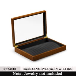 Oirlv Antique Wooden Jewelry Box Rings Necklaces And Bracelets Display Case Transparent Jewelry Storage Box; Jewelry Organizer