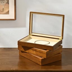 Oirlv Antique Wooden Jewelry Box Rings Necklaces And Bracelets Display Case Transparent Jewelry Storage Box; Jewelry Organizer