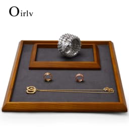 Oirlv Luxury Wooden Bracelet Organizer Tray Wooden Jewelry Display Trays Classical Ring Bracelet Necklace Watch Jewelry Holder