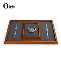 Oirlv Luxury Wooden Bracelet Organizer Tray Wooden Jewelry Display Trays Classical Ring Bracelet Necklace Watch Jewelry Holder