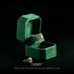 TAIMY Plush Velvet Jewelry Ring Box Lover Gift Clamshell Jewelry Organizer Storage Box Jeweler Jewelry Packging Display Box