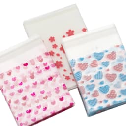 50pcs Valentine's Day Love Series Clear Plastic Self-Adhesive Bags for DIY Jewelry Packaging Display Baking Cookies Packaging