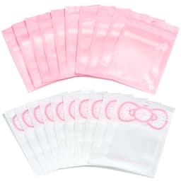 20pcs/lot Pink Clear Ziplock Bag Bow Tie Candy Cookies Packaging Bags Jewelry Ornament Beads Storage Pouches Gifts Snack Bag