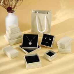 30pcs Black Kraft Jewelry Gift Box Cardboard Travel Ring Necklace Earring Packaging Organizer Boxes Case With Sponge Inside