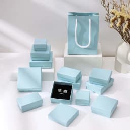 30pcs Black Kraft Jewelry Gift Box Cardboard Travel Ring Necklace Earring Packaging Organizer Boxes Case With Sponge Inside