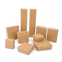 30pcs Black Kraft Jewelry Gift Box Cardboard Travel Ring Necklace Earring Packaging Organizer Boxes Case With Sponge Inside