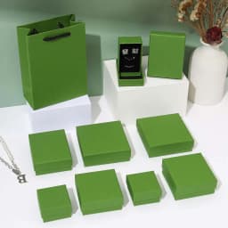 30pcs Black Kraft Jewelry Gift Box Cardboard Travel Ring Necklace Earring Packaging Organizer Boxes Case With Sponge Inside
