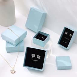 30pcs Black Kraft Jewelry Gift Box Cardboard Travel Ring Necklace Earring Packaging Organizer Boxes Case With Sponge Inside