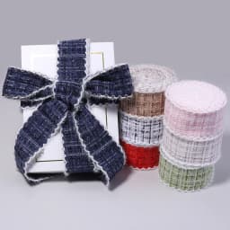 3Yards/Roll 4cm Tweed Style Plaid Fabric Ribbon Diy Handmade Bow Hair Accessory Material Flower Packaging Gift Color Band Weave
