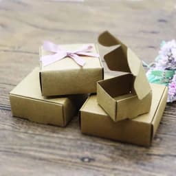 ZerongE Jewelry 10pc DIY THANK YOU Gifts Package Vintage Kraft Flower Gifts Box Packaging for Wedding Home Party Supplies