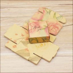 ZerongE Jewelry 10pc DIY THANK YOU Gifts Package Vintage Kraft Flower Gifts Box Packaging for Wedding Home Party Supplies