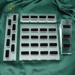 Clear Polished Acrylic Piercings Jewelry Display Stand Holder Showcase with Black Velvet 3/4/8/16 Holes Earrings Display