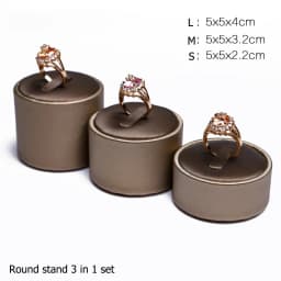 PU Brown Ring Earrings Pendant Necklace Jewelry Display Stand Set Tray Bangle Bracelet Storage Case Holder Organizer Kit