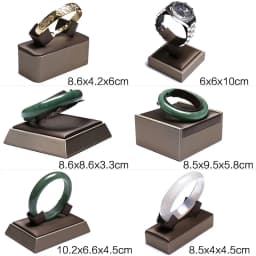 PU Brown Ring Earrings Pendant Necklace Jewelry Display Stand Set Tray Bangle Bracelet Storage Case Holder Organizer Kit