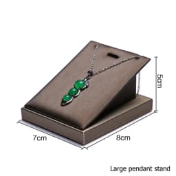 PU Brown Ring Earrings Pendant Necklace Jewelry Display Stand Set Tray Bangle Bracelet Storage Case Holder Organizer Kit