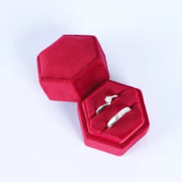 Hexagon Velvet Jewelry Box with Detachable Lid 3 Compartment Ring Box for Wedding Ceremony Engagement Ring Display Box