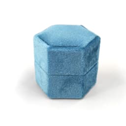 Hexagon Velvet Jewelry Box with Detachable Lid 3 Compartment Ring Box for Wedding Ceremony Engagement Ring Display Box