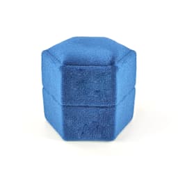 Hexagon Velvet Jewelry Box with Detachable Lid 3 Compartment Ring Box for Wedding Ceremony Engagement Ring Display Box