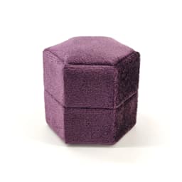 Hexagon Velvet Jewelry Box with Detachable Lid 3 Compartment Ring Box for Wedding Ceremony Engagement Ring Display Box