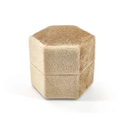Hexagon Velvet Jewelry Box with Detachable Lid 3 Compartment Ring Box for Wedding Ceremony Engagement Ring Display Box