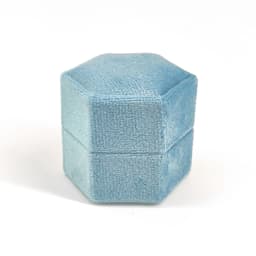 Hexagon Velvet Jewelry Box with Detachable Lid 3 Compartment Ring Box for Wedding Ceremony Engagement Ring Display Box