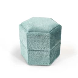 Hexagon Velvet Jewelry Box with Detachable Lid 3 Compartment Ring Box for Wedding Ceremony Engagement Ring Display Box