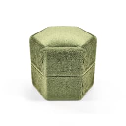 Hexagon Velvet Jewelry Box with Detachable Lid 3 Compartment Ring Box for Wedding Ceremony Engagement Ring Display Box