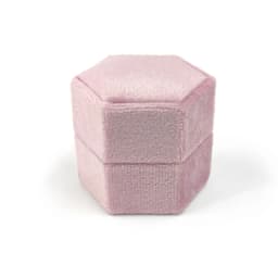 Hexagon Velvet Jewelry Box with Detachable Lid 3 Compartment Ring Box for Wedding Ceremony Engagement Ring Display Box