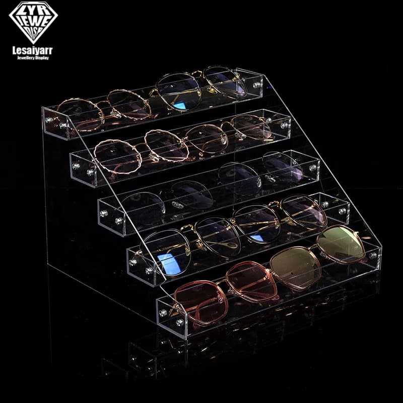 Acrylic 3/4/5/6/7 layers SunGlasses Eyeglasses Display Stands Glasses Shelf Holder Frame Sunglasses Shelf Organizer Storage Rack