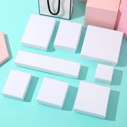 12pack Simple White Paper Jewelry Box Earnail Ring Bracelet Necklace Display Valentines Day Wedding Birthday Gift Packaging Boxs