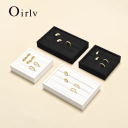 Oirlv 3 Slots Ring Tray Small Ring Organizer Earring Trays Showcase Display Storage Insert Holder for Jewelry Box,Drawer,Dresser