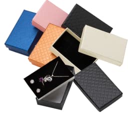 10pcs 8x5x2.5cm Paper Jewelry Organizer Box for Necklace Ring Earring Packaging Gift Boxes Display with Black Sponge
