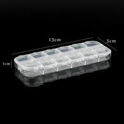 One Piece 13x5x1CM 12 Slots Compartment Plastic Storage Box Adjustable Rectangle Jewelry Container Box Case for Beads&earrings