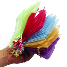 10-50pcs/lot Colorful Jewelry Packaging Bags 7*9 9*12 10*15 13*18cm Organza Bag Gift Storage Wedding Drawstring Bag Wholesale