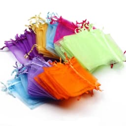 10-50pcs/lot Colorful Jewelry Packaging Bags 7*9 9*12 10*15 13*18cm Organza Bag Gift Storage Wedding Drawstring Bag Wholesale