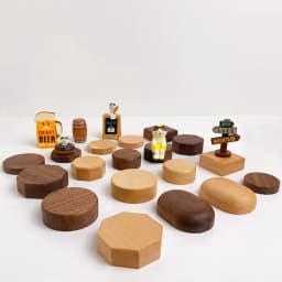 Wood Jewelry Display Stand Walnut Figure Doll Organizer, Handmade Mini Beech Figurines Blind Box Base Cosmetics Ring Holder