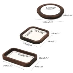 Simple Geometry Wood Rings Tray Exquisite Velvet Earrings Display Tray Jewlery Organizer Ear Studs Case Ring Earring Holder Home