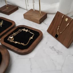 Simple Geometry Wood Rings Tray Exquisite Velvet Earrings Display Tray Jewlery Organizer Ear Studs Case Ring Earring Holder Home