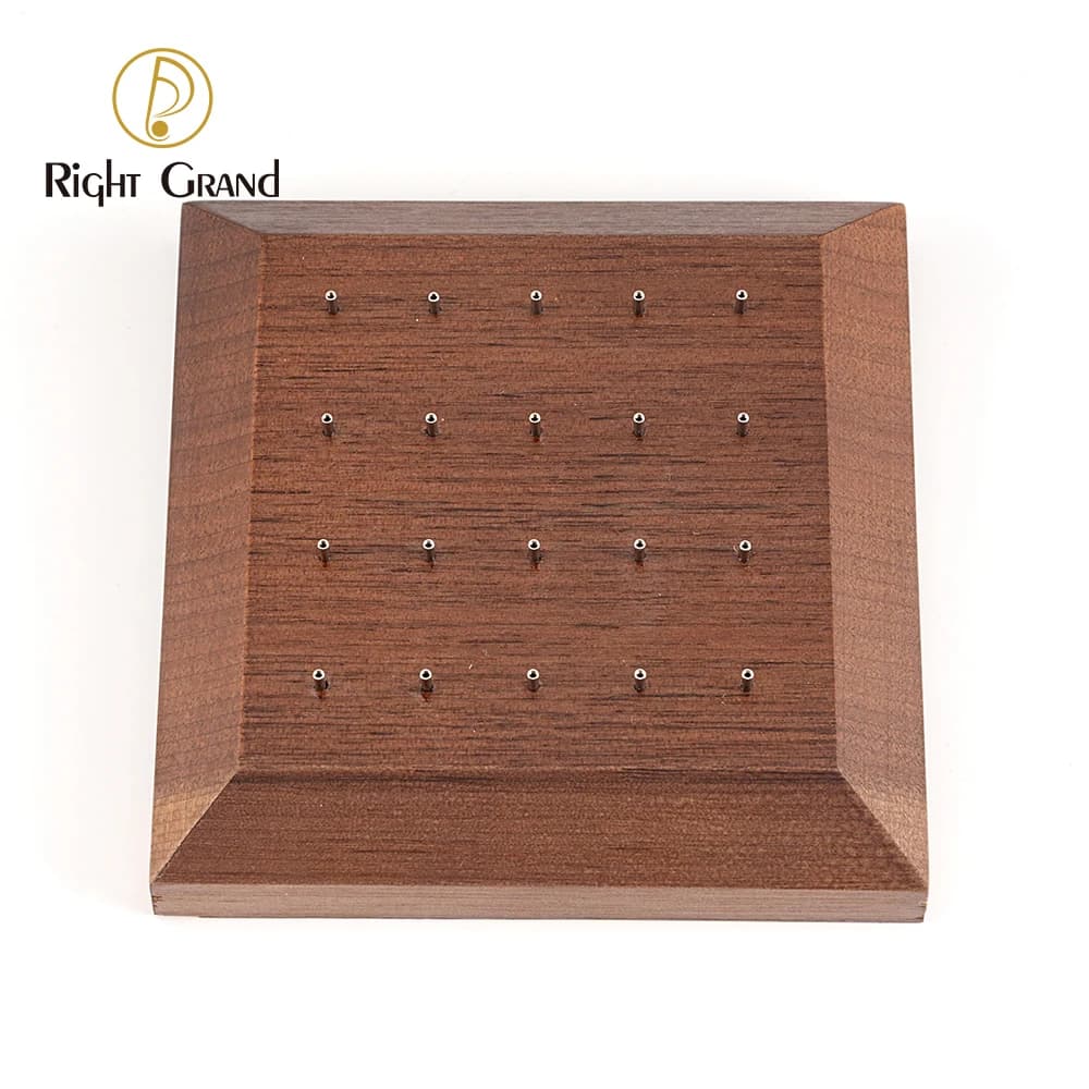 Black Walnut Solid Wood Display Stand for 16G 14G Body Piercing Jewelry 20 Holes Display Holder