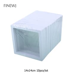 Bulk Lot of 10 PE Film Display Box Ring Earring Jewelry Stand Holder Membrane Case Coin Container Floating Presentation Retainer