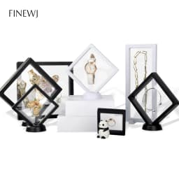 Bulk Lot of 10 PE Film Display Box Ring Earring Jewelry Stand Holder Membrane Case Coin Container Floating Presentation Retainer
