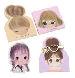50pcs Hair Ties Hair Bands Hair Clips Display Cards Cute Girl Cartoon Children's Hair Accessories Cards Jewelry Packaging Card