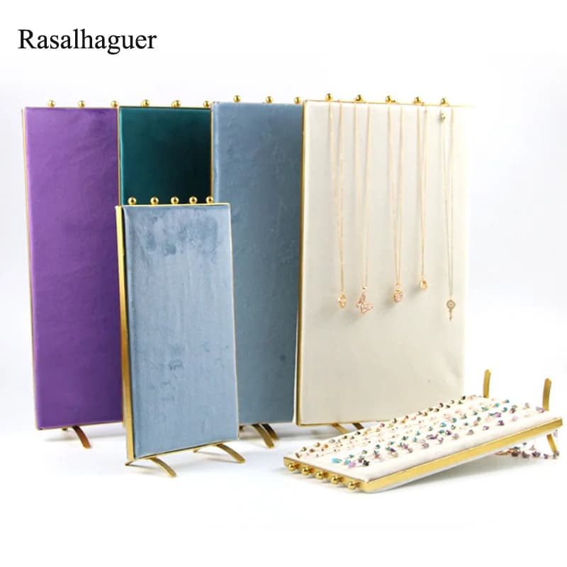 Screen S/L Options Necklace Pendants Jewelry Stand Organizer Silky Velvet Jewelry Display Mannequin Model Bust Show Exhibitor