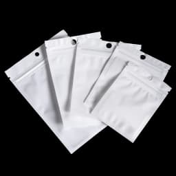 30-100pcs White Plastic Jewelry Bags Self Seal Zipper Retail Packaging Pack Bag for Earring Jewelry Display Storage Supplies