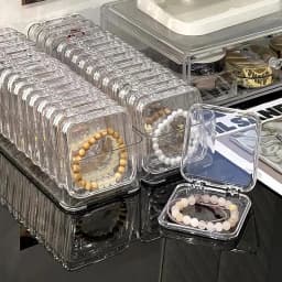 10PCS Clear Plastic Jewelry Organizer Box Dustproof Square Case for Bracelets Earrings Pendants Badges Gift Packing Storage