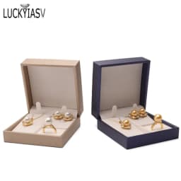 High Quality Leather Jewelry Ring Box Jewelry Gift Box Pair Ring Earrings Necklace Bracelet Box Jewlery Organizer Container 2023