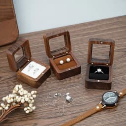 Black Walnut Solid Ring Box Single Double Ring Box Earrings Box Cufflinks Box Vintage Wooden Ring Box Exquisite Gift Box