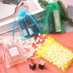 50pcs 7x9 9x12 10x15 13x18cm Gift Organza Bags Drawable Wedding Party Decoration Gift Bags Display Packaging Jewelry Pouches