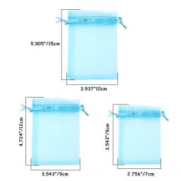 50pcs 7x9 9x12 10x15 13x18cm Gift Organza Bags Drawable Wedding Party Decoration Gift Bags Display Packaging Jewelry Pouches